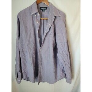 Ralph Lauren Men's Purple Gingham Button-Down‎ Long Sleeve Casual Shirt